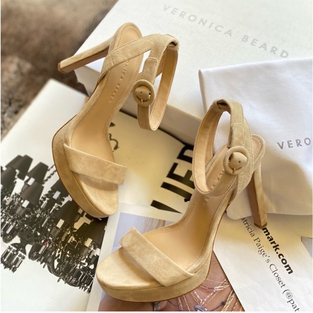 VERONICA BEARD Darcelle Platform Ankle-Wrap Sandals, 9